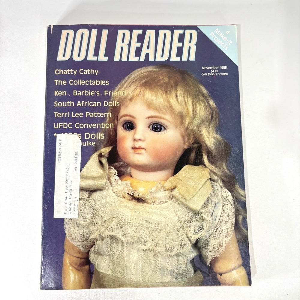 Vintage Doll Reader Magazine November 1988 Chatty Cathy Barbie Jumeau Dolls